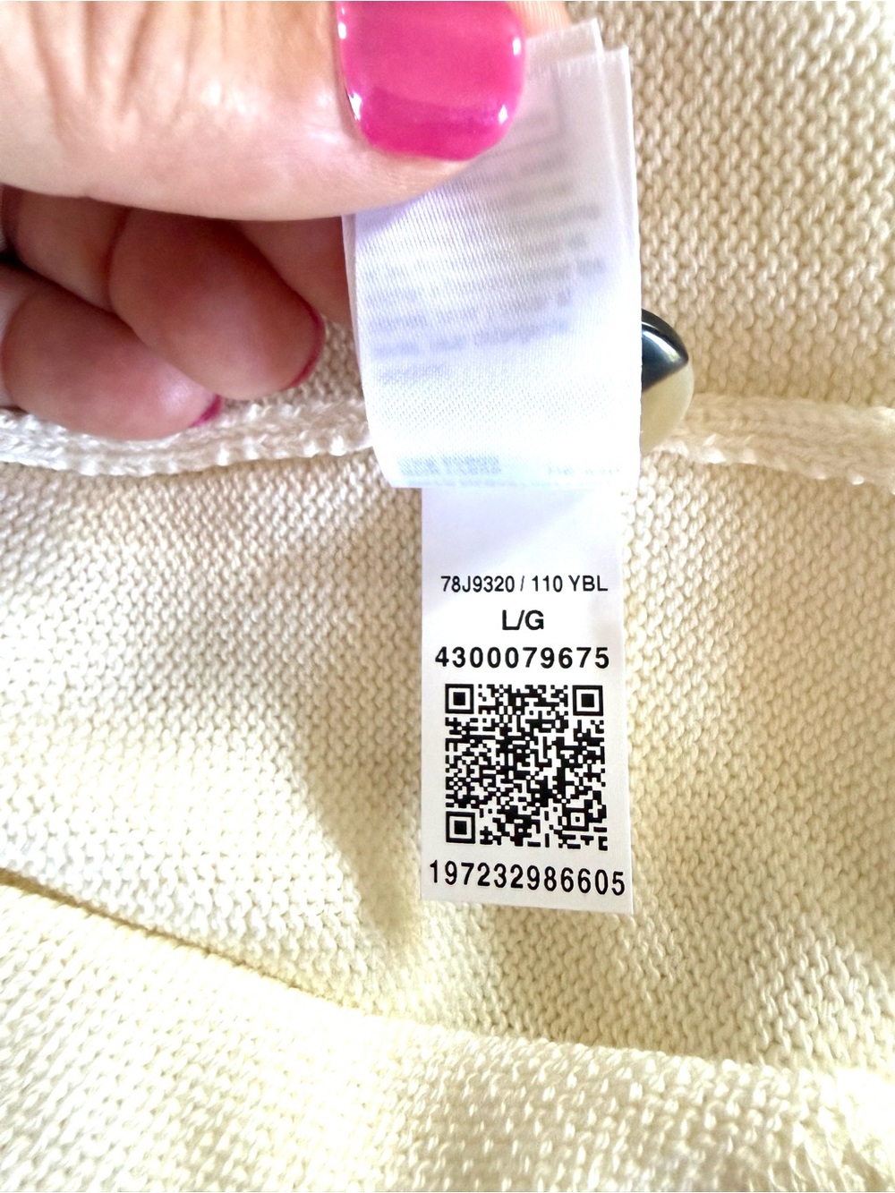 Tommy Hilfiger Cardigan Sweater Large Cream White V-Neck NWT Preppy Grandpacore - Picture 12 of 13